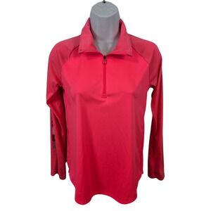 Under Armour Girls Youth XL Pink HeatGear Quarter Zip Long Sleeve  Shirt /B52